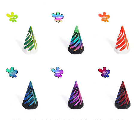 PLA 3Dプリント 渦巻き糸錯覚 ピラミッドを通る フィジット玩具 子供と大人のために
