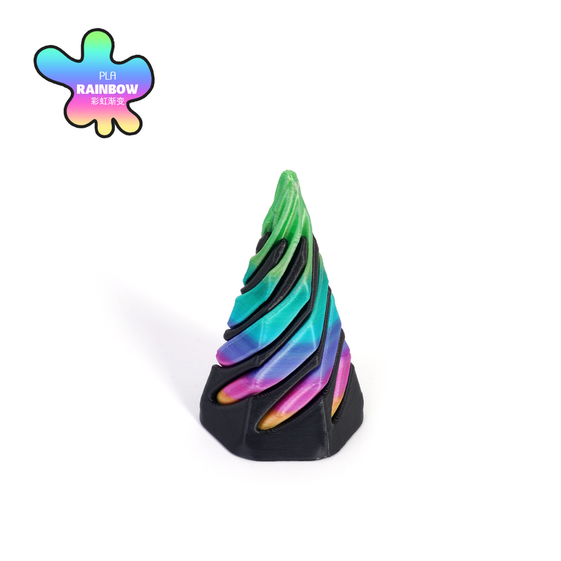 PLA 3Dプリント 渦巻き糸錯覚 ピラミッドを通る フィジット玩具 子供と大人のために